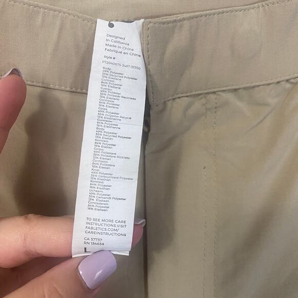 Fabletics The Only Pant Tan Cream Lightweight Outdoor Pant Straight Leg Sz L - Picture 6 of 14